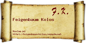 Feigenbaum Kolos névjegykártya