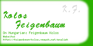 kolos feigenbaum business card